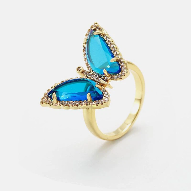 Красиве срібне кільце з тваринами-метеликами