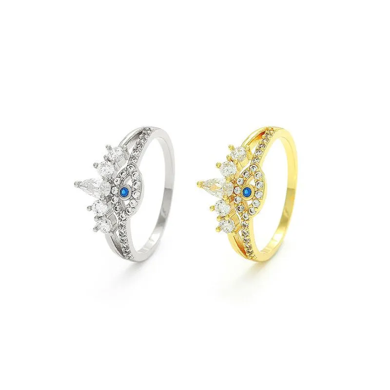 Позолочене срібне кільце Evil Eye