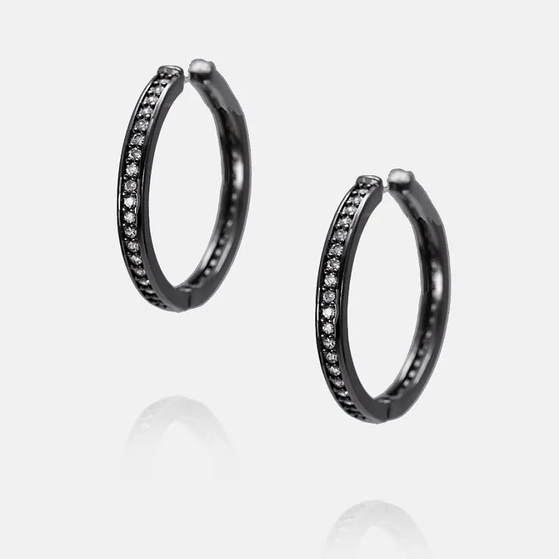 Сережка-кільце з гематитом