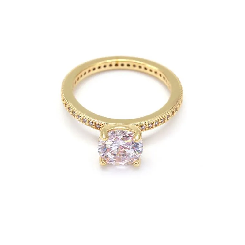 Срібна біла обручка Cz