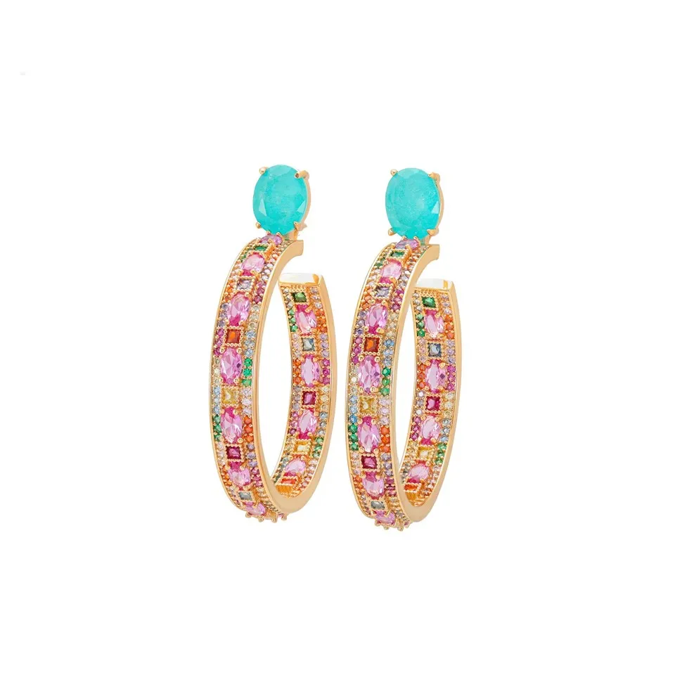 Позолочені жіночі сережки Zircon Fusion