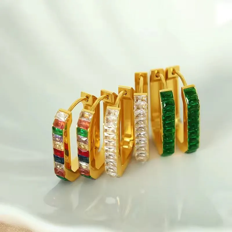 Геометричні сережки з нержавіючої сталі